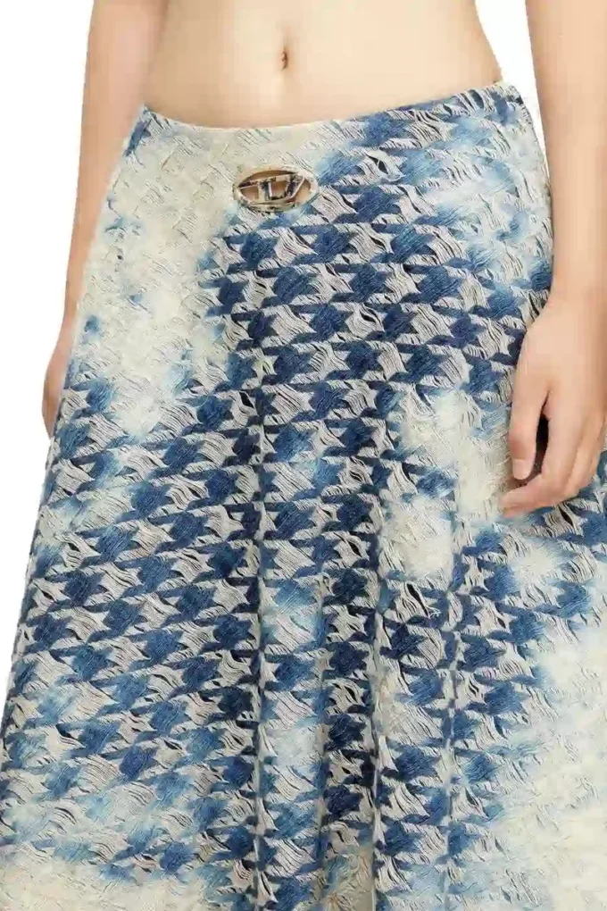 de-annet-fsh1 Midi skirt in houndstooth-weave denim