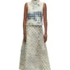 de-annina-fsh Long skirt in dévoré houndstooth denim