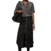 de-ard-long Midi denim skirt