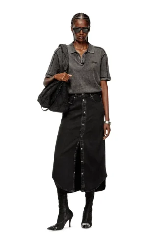 de-ard-long Midi denim skirt