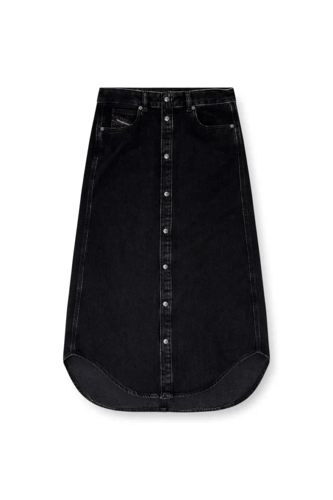 de-ard-long Midi denim skirt