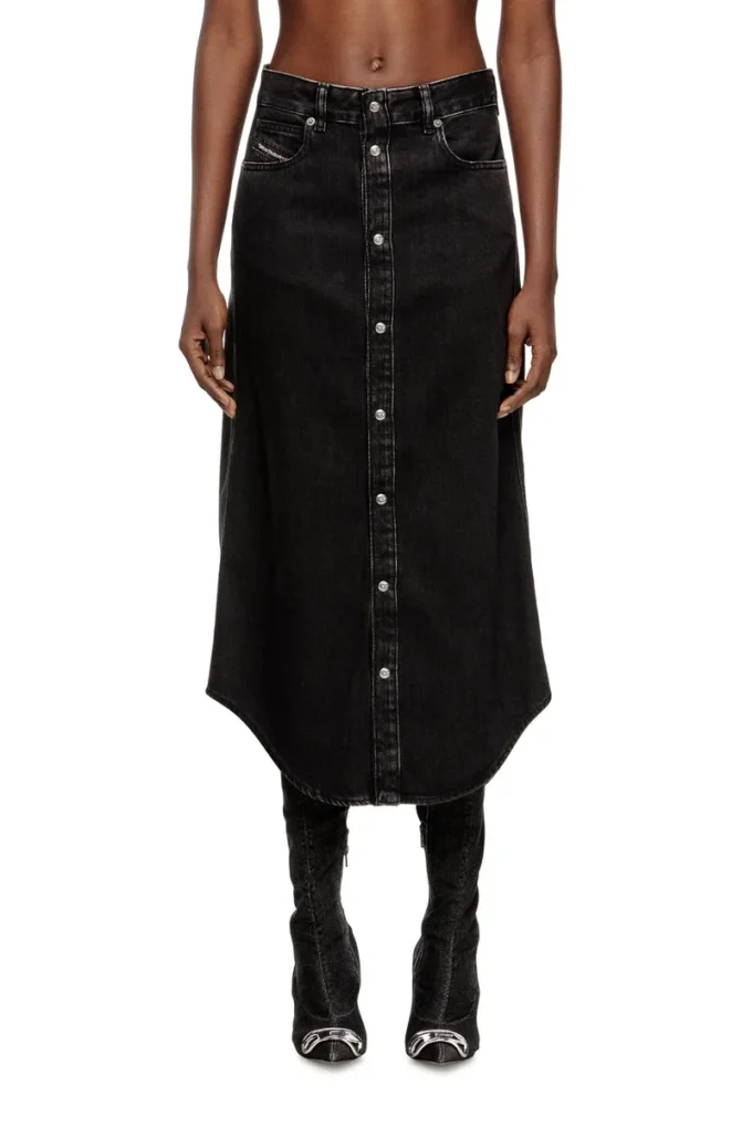 de-ard-long Midi denim skirt
