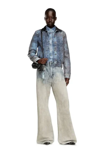 de-ateli-s Cropped jacket in graphic bouclé denim