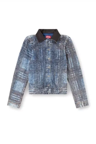 de-ateli-s Cropped jacket in graphic bouclé denim