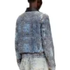 de-ateli-s Cropped jacket in graphic bouclé denim