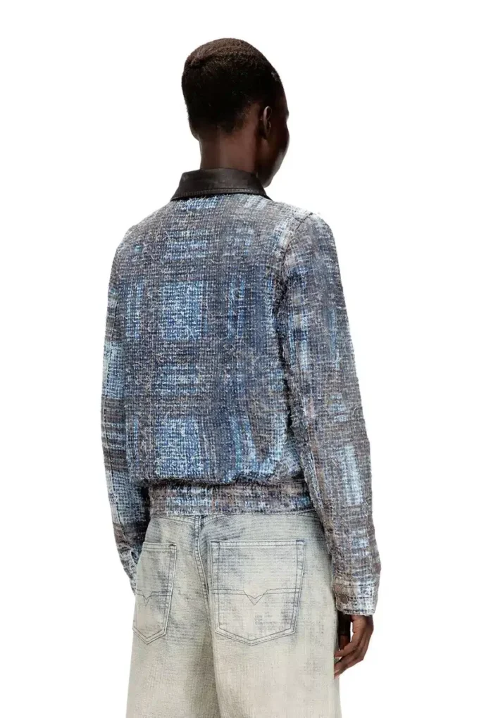 de-ateli-s Cropped jacket in graphic bouclé denim
