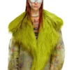 de-bika-fse Printed devoré jacket with shaggy collar