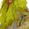 de-bika-fse Printed devoré jacket with shaggy collar