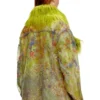 de-bika-fse Printed devoré jacket with shaggy collar