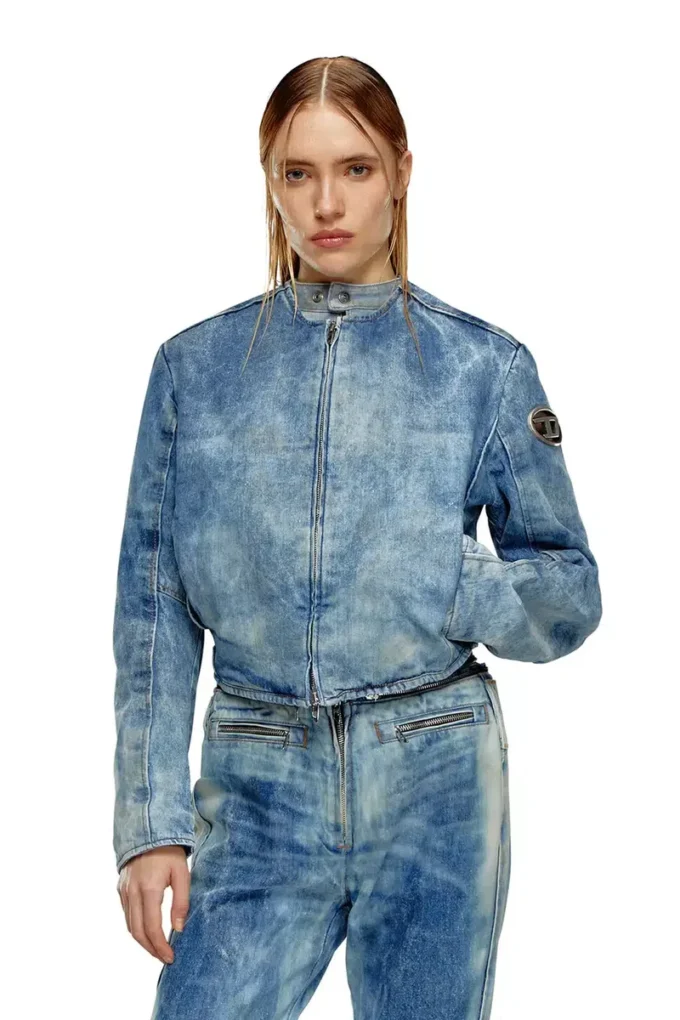 de-calur-fse Denim jacket with biker zip details