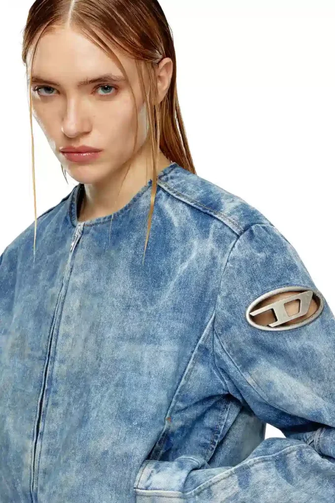 de-calur-fse Denim jacket with biker zip details