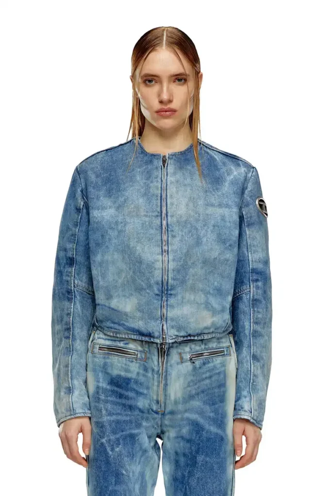 de-calur-fse Denim jacket with biker zip details