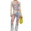 de-ciri-fse Tank top in flower devoré denim