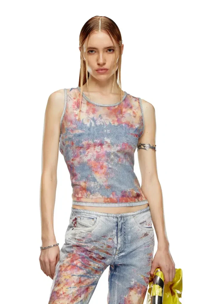 de-ciri-fse Tank top in flower devoré denim