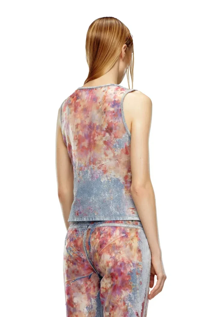 de-ciri-fse Tank top in flower devoré denim