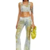 de-detop-fse Cropped top in flower devoré denim