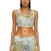 de-detop-fse Cropped top in flower devoré denim