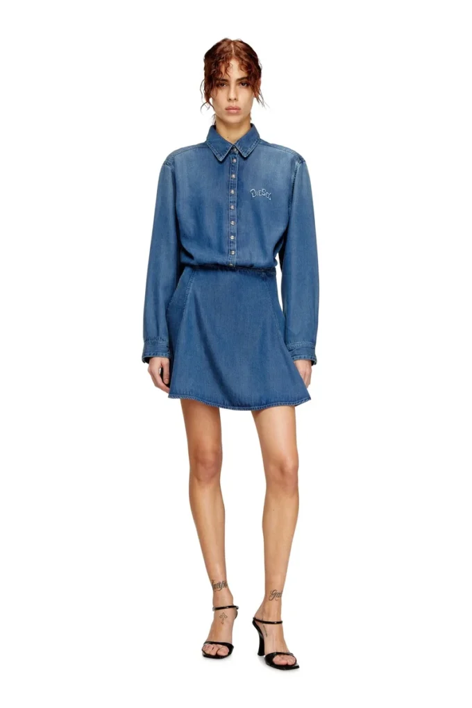 de-drevia-s Denim dress with back embroidery