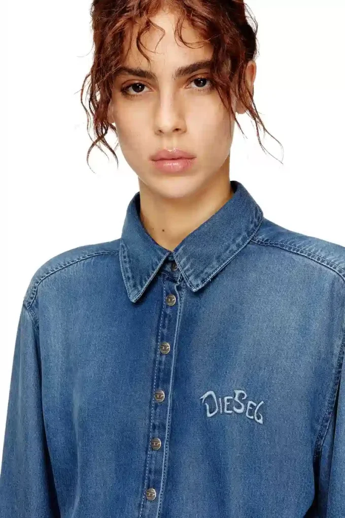 de-drevia-s Denim dress with back embroidery