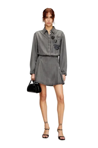 de-drevia-s Denim dress with embroidered patches