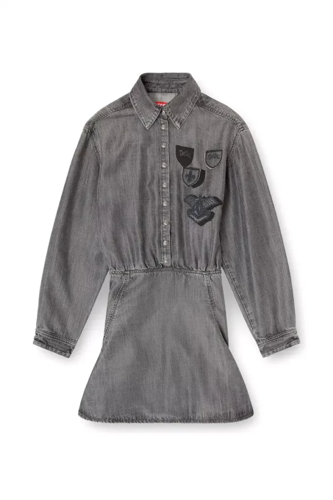 de-drevia-s Denim dress with embroidered patches