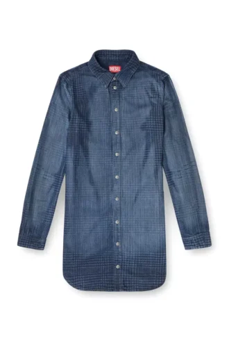 de-eazy dress-s Shirt dress in fluid Prince of Wales denim