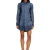 de-eazy dress-s Shirt dress in fluid Prince of Wales denim