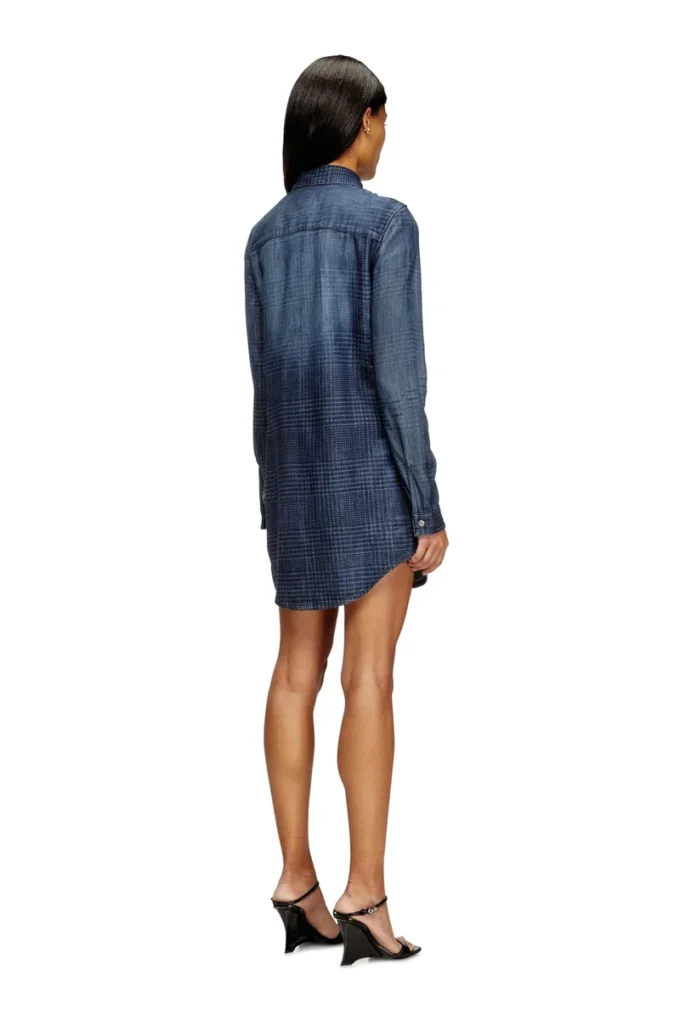 de-eazy dress-s Shirt dress in fluid Prince of Wales denim