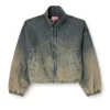 de-flower-s Zipped jacket in fluid shaded denim