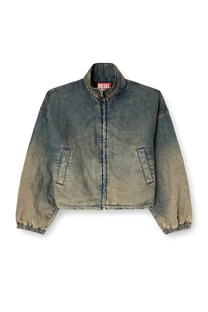 de-flower-s Zipped jacket in fluid shaded denim