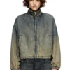 de-flower-s Zipped jacket in fluid shaded denim