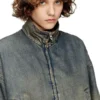 de-flower-s Zipped jacket in fluid shaded denim