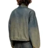 de-flower-s Zipped jacket in fluid shaded denim