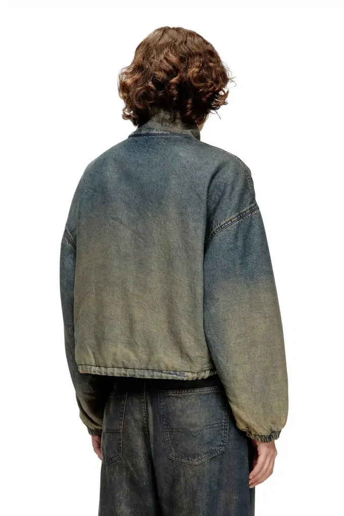 de-flower-s Zipped jacket in fluid shaded denim