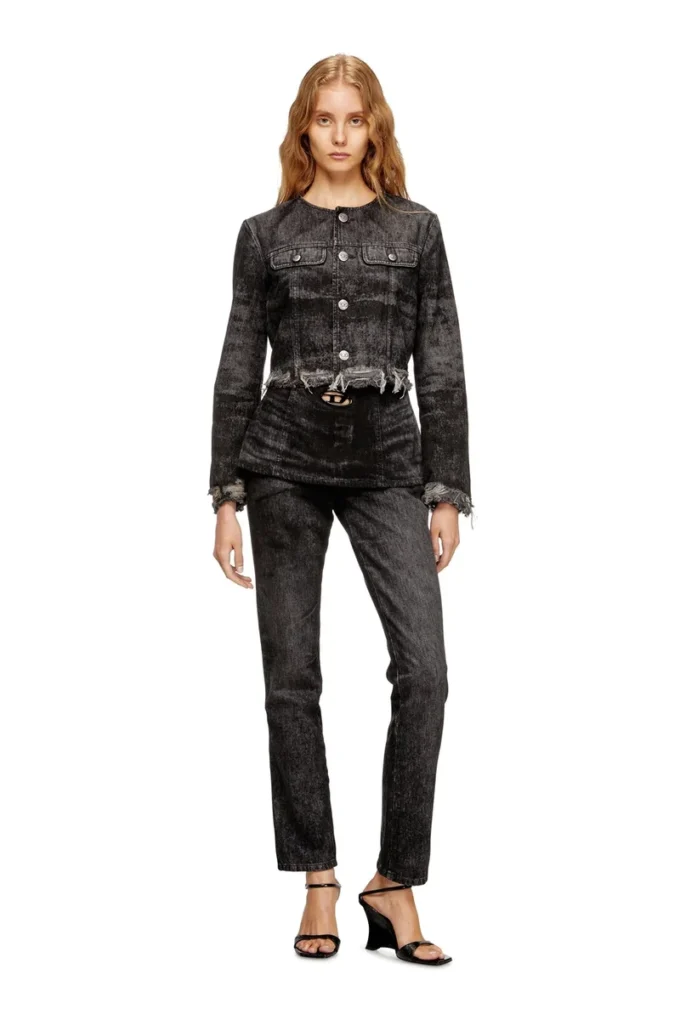 de-graffy-fsh Jacket in lasered cotton-hemp denim