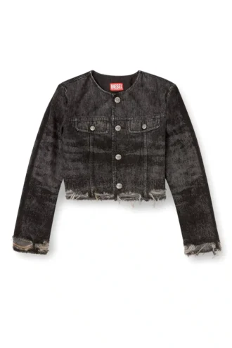 de-graffy-fsh Jacket in lasered cotton-hemp denim