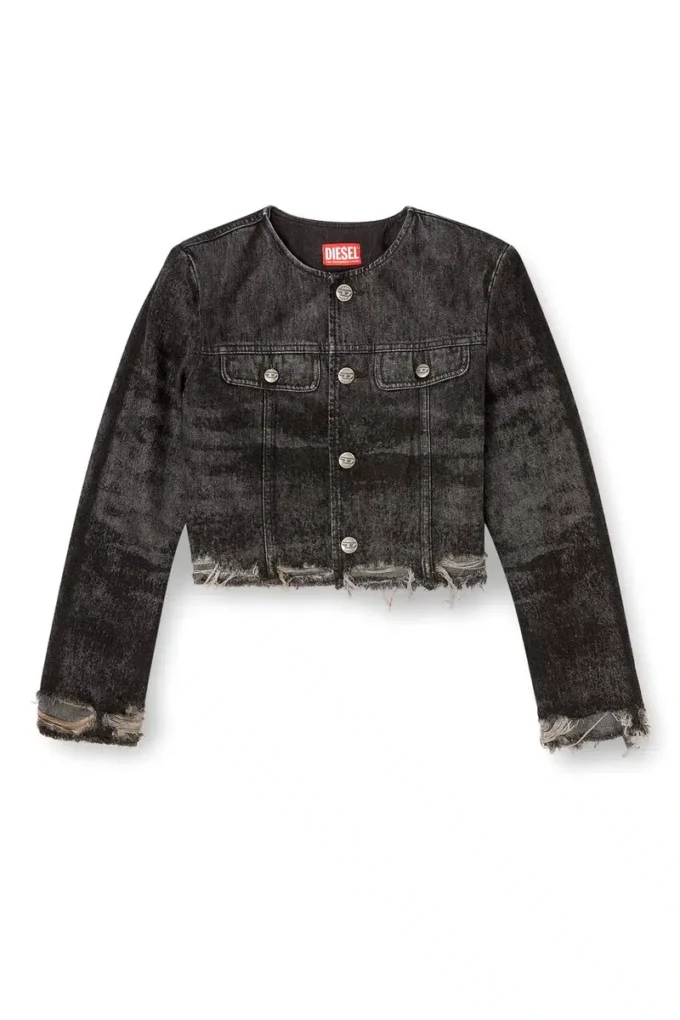 de-graffy-fsh Jacket in lasered cotton-hemp denim