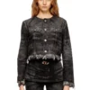 de-graffy-fsh Jacket in lasered cotton-hemp denim