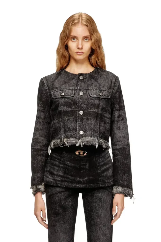 de-graffy-fsh Jacket in lasered cotton-hemp denim