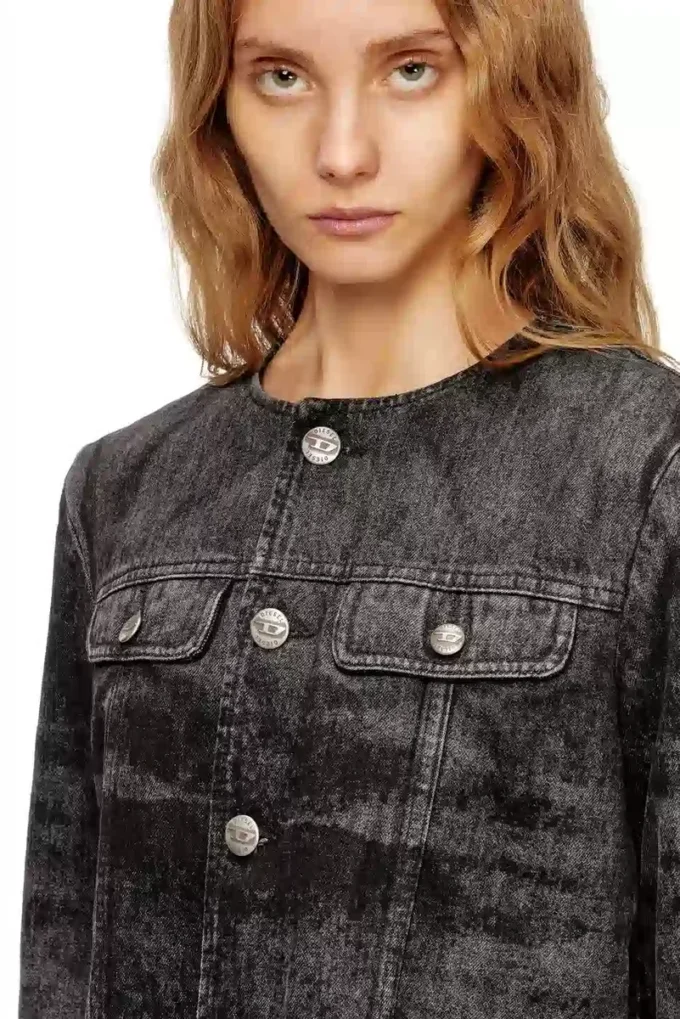 de-graffy-fsh Jacket in lasered cotton-hemp denim