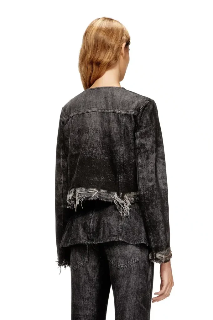 de-graffy-fsh Jacket in lasered cotton-hemp denim