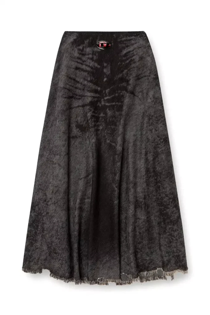 de-hannie-fsh Full skirt in lasered cotton-hemp denim