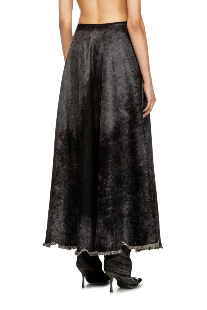 de-hannie-fsh Full skirt in lasered cotton-hemp denim