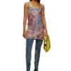 de-held-short-fse Strappy midi dress in sequin denim