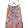 de-held-short-fse Strappy midi dress in sequin denim