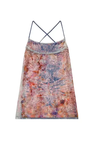 de-held-short-fse Strappy midi dress in sequin denim