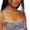 de-held-short-fse Strappy midi dress in sequin denim
