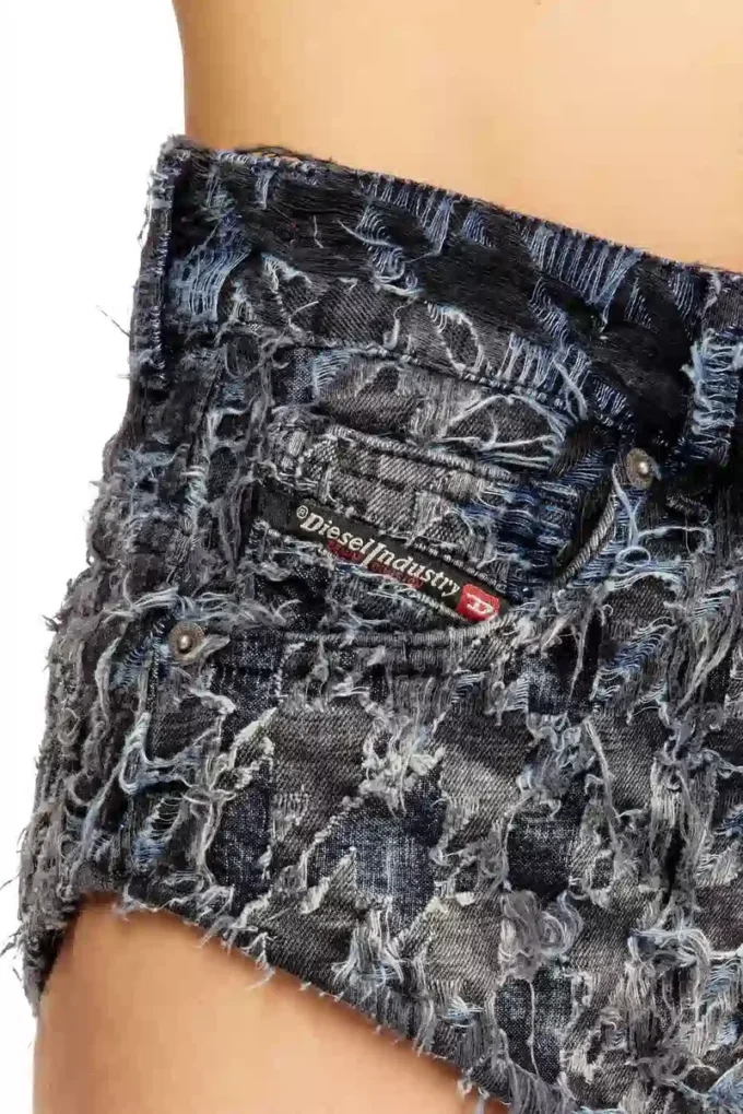 de-jizz-fsh2 Shorts in houndstooth tie-dye denim