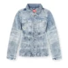 de-katerin-fsh Fitted jacket in lasered cotton-hemp denim