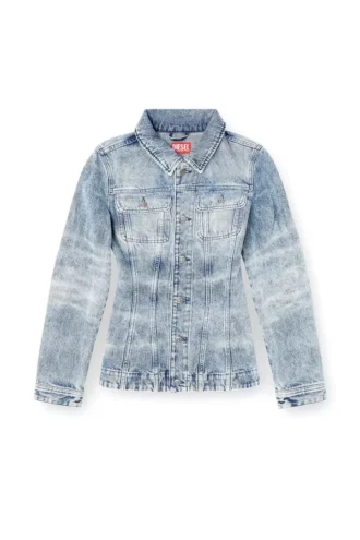 de-katerin-fsh Fitted jacket in lasered cotton-hemp denim